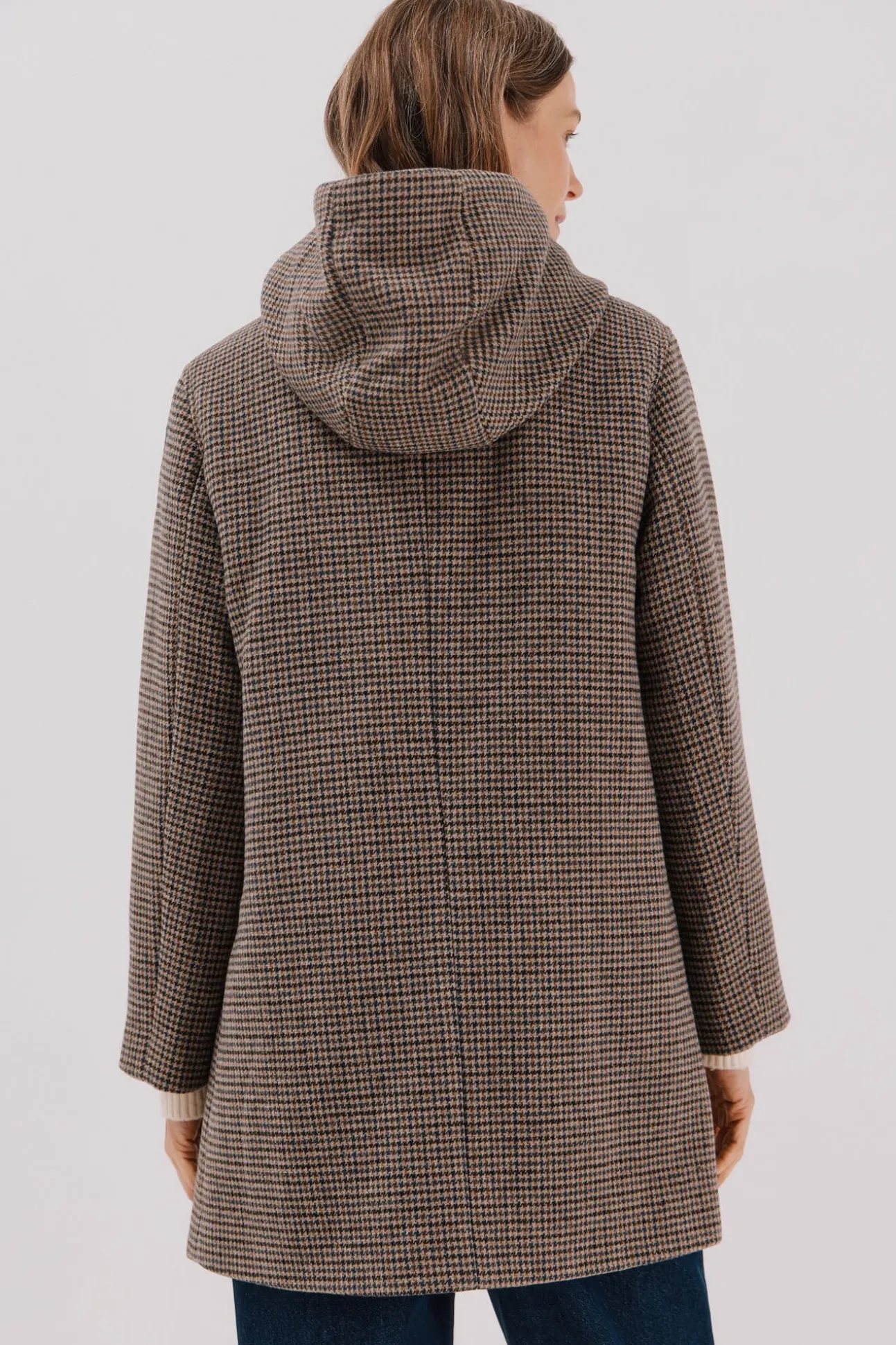 Abrigo paño capucha