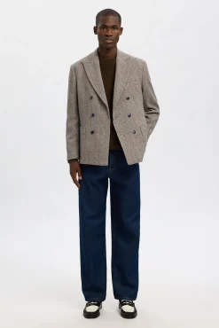 Americana cruzada de lana