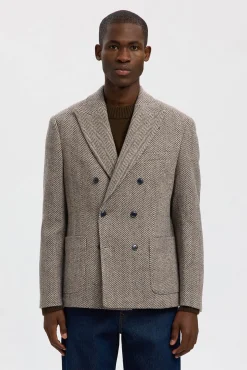 Americana cruzada de lana