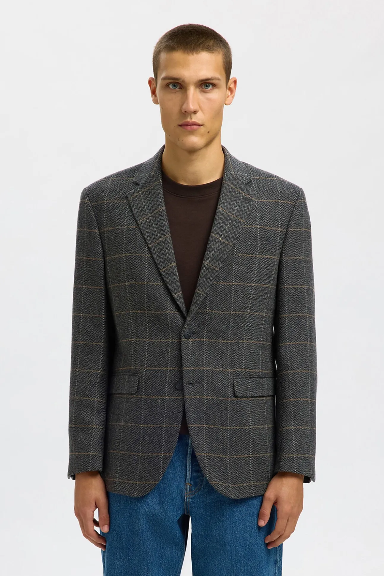 Americana de lana cuadros