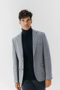 Americana espiga con lana