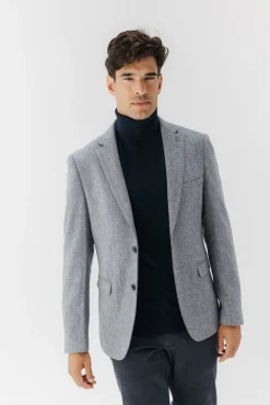 Americana espiga con lana