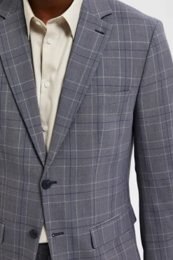 Americana Slim Fit de cuadros con bolsillos