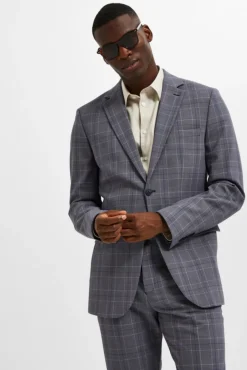 Americana Slim Fit de cuadros con bolsillos