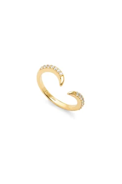 Anillo Peak Scarlett Spark Plata Baño Oro