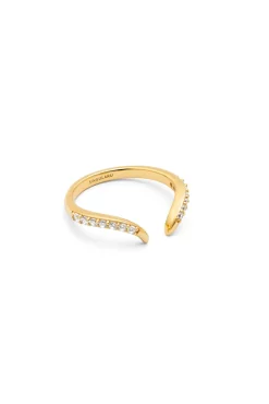 Anillo Peak Scarlett Spark Plata Baño Oro