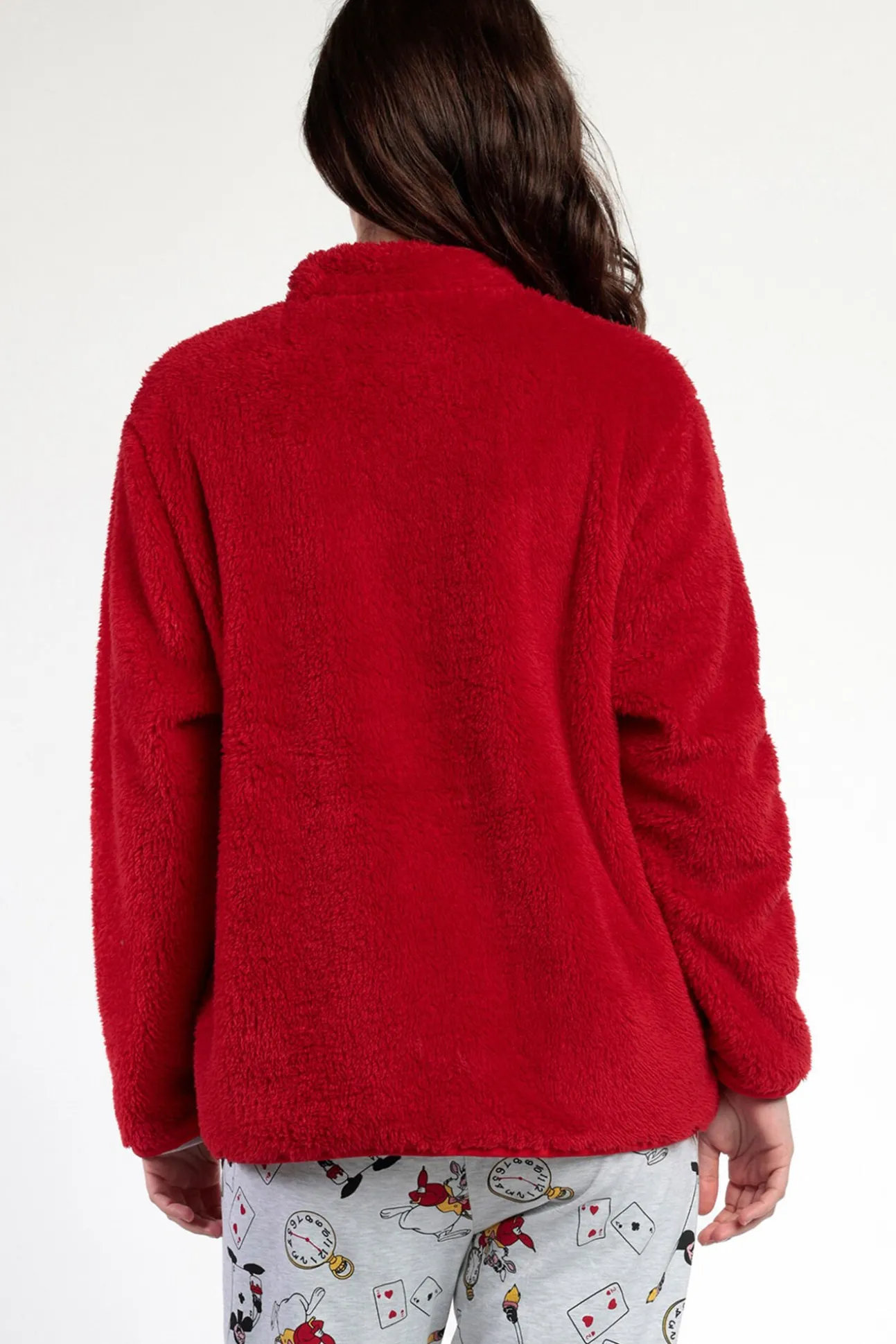 Bata corta borrego Alicia Wonderland para mujer