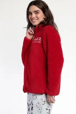 Bata corta borrego Alicia Wonderland para mujer