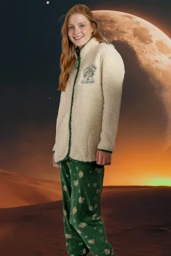 Bata corta borrego baby Yoda Mandalorian mujer