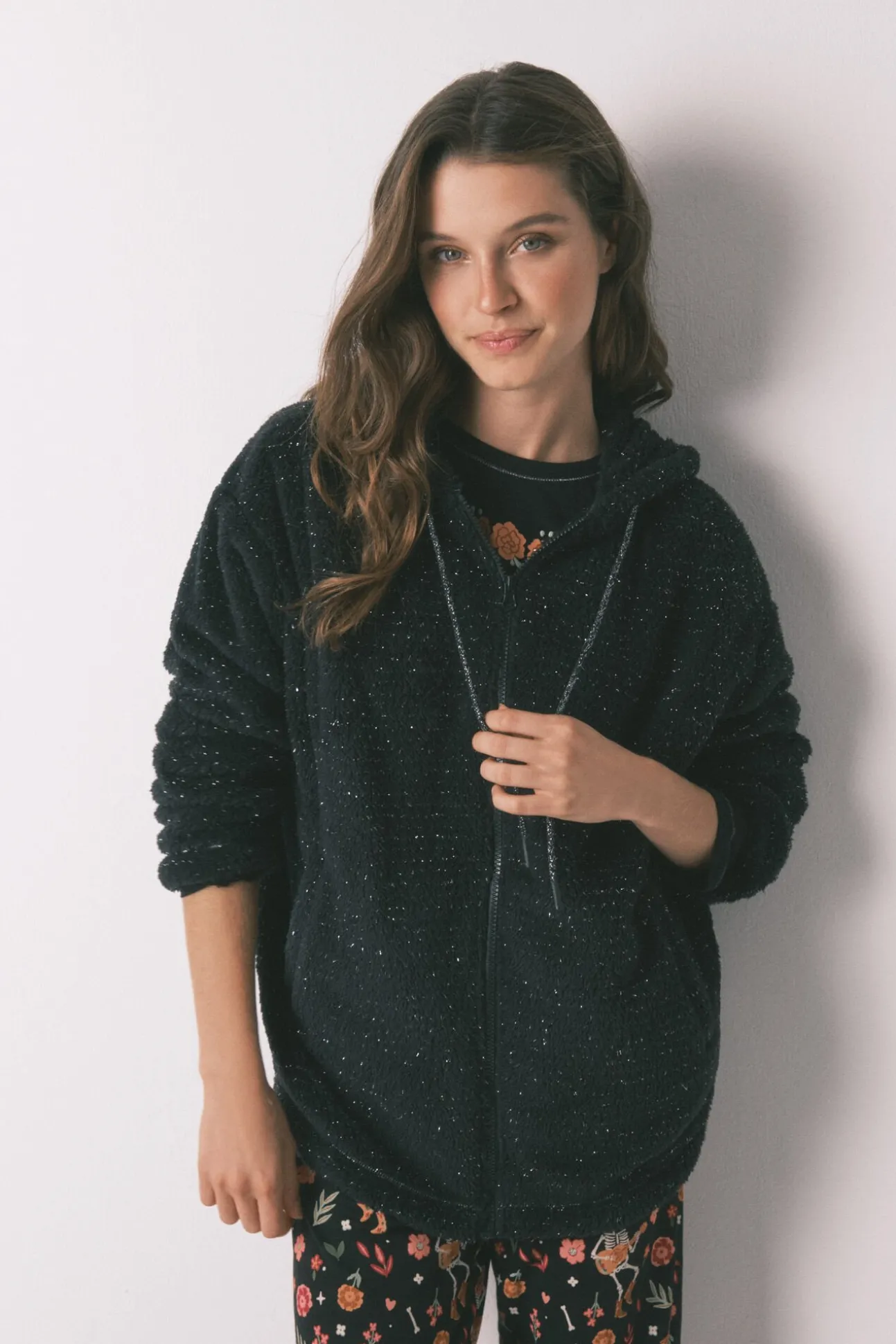 Bata corta borreguito negro "Día de muertos"