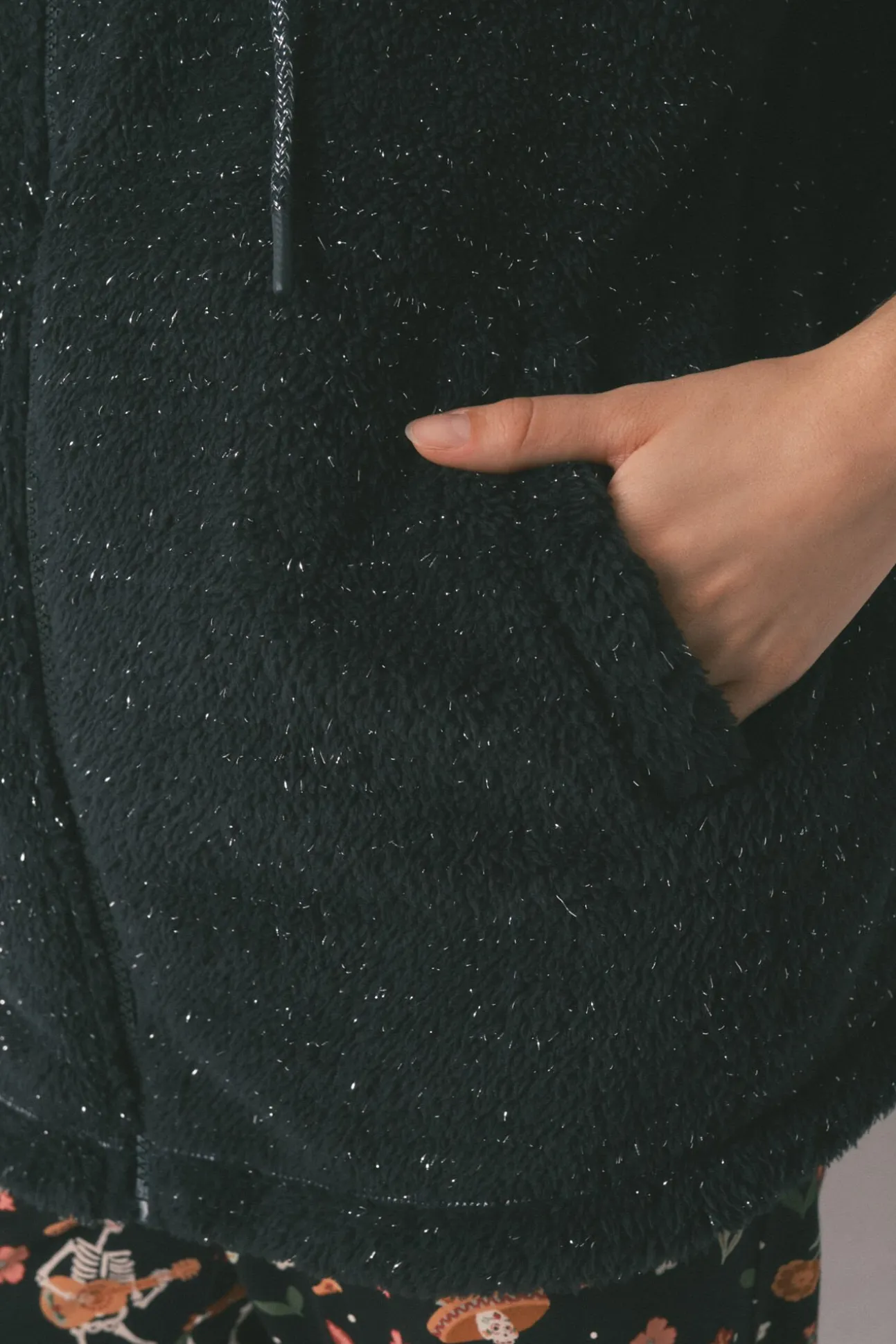 Bata corta borreguito negro "Día de muertos"