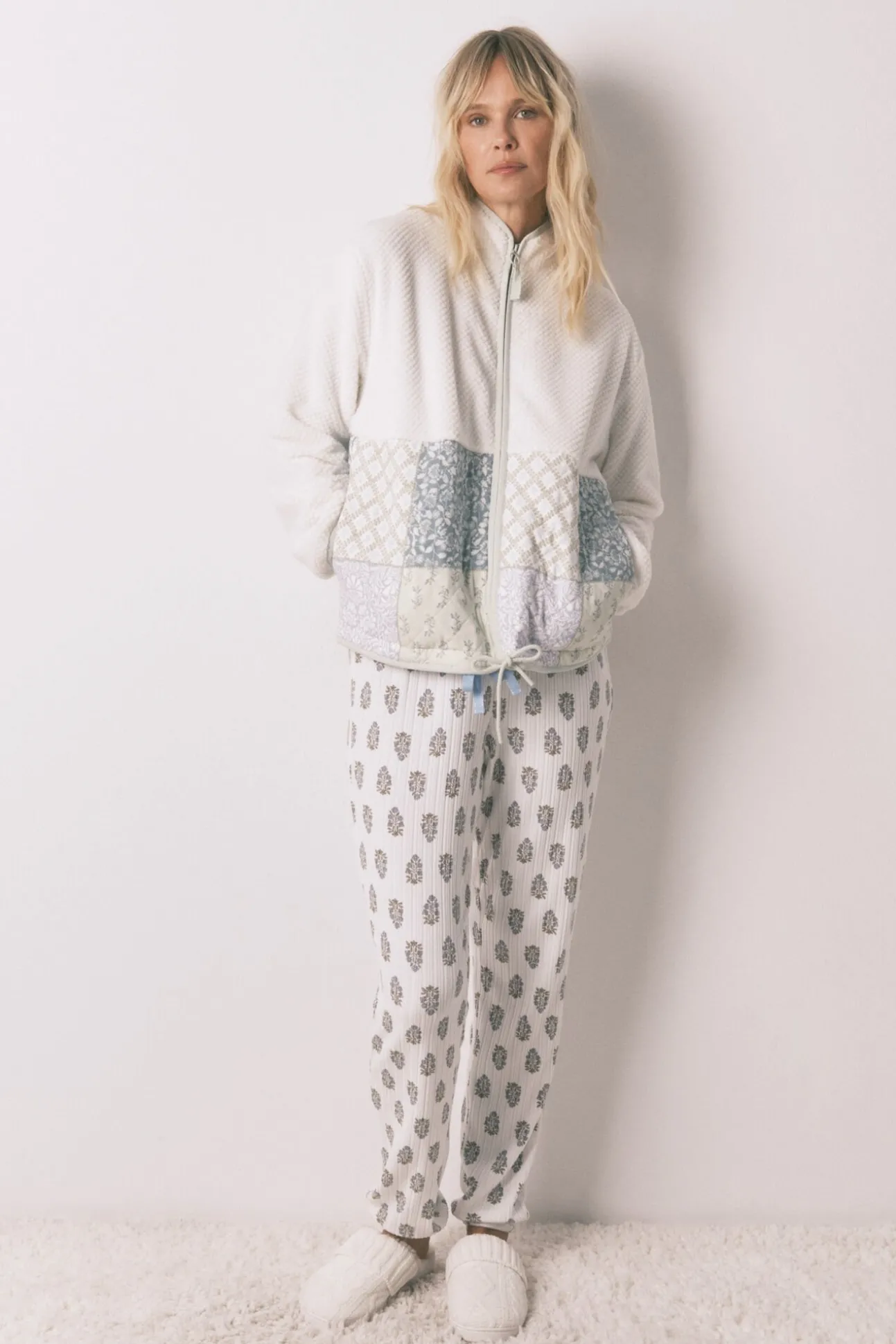 Bata corta borreguito patchwork