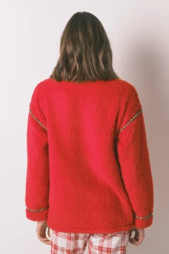 Bata corta borreguito rojo bordado Snoopy