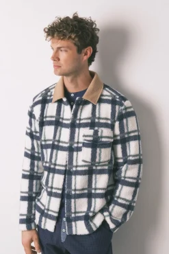 Bata corta hombre borreguito cuadros