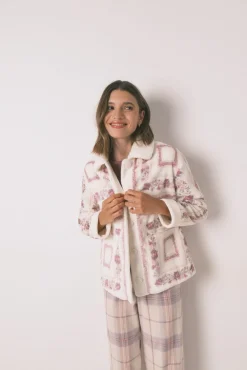 Bata corta polar rosa