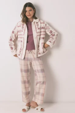 Bata corta polar rosa