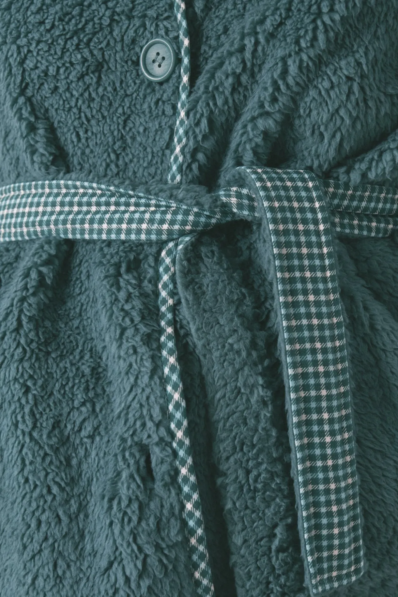 Bata corta tejido borreguito verde