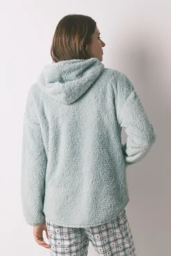 Bata corta tejido pelo verde lurex