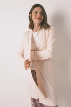 Bata larga canalé rosa