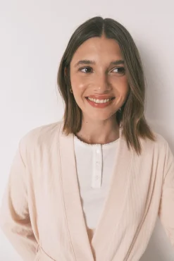 Bata larga canalé rosa