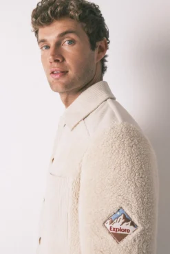 Bata media borreguito beige