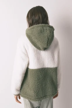 Bata midi borreguito block verde