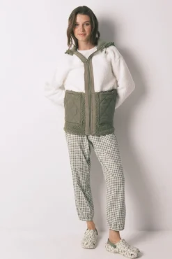 Bata midi borreguito block verde