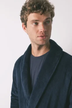 Bata midi hombre polar azul