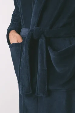 Bata midi hombre polar azul