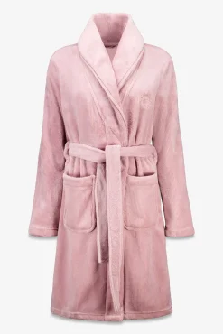 Bata midi polar aterciopelado rosa