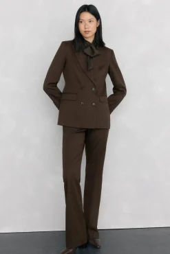 Blazer chocolate doble botonadura