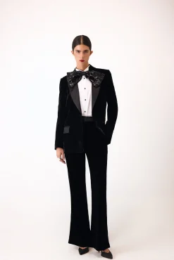 Blazer de terciopelo y satén