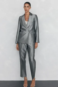 Blazer fantasía doble botonadura