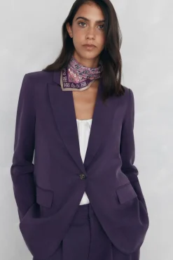 Blazer regular fit morada