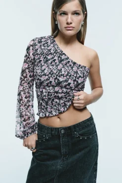 Blusa asimétrica smock