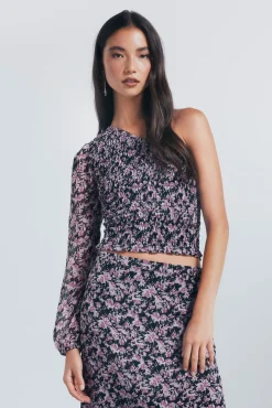 Blusa asimétrica smock