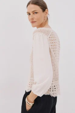 Blusa combinada crochet