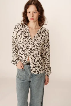 Blusa con corte regular de mangas largas