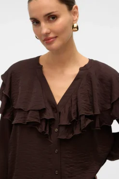 Blusa cuello de volantes