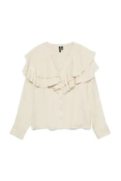 Blusa cuello de volantes