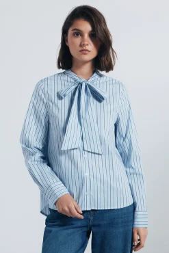 Blusa cuello lazo rayas