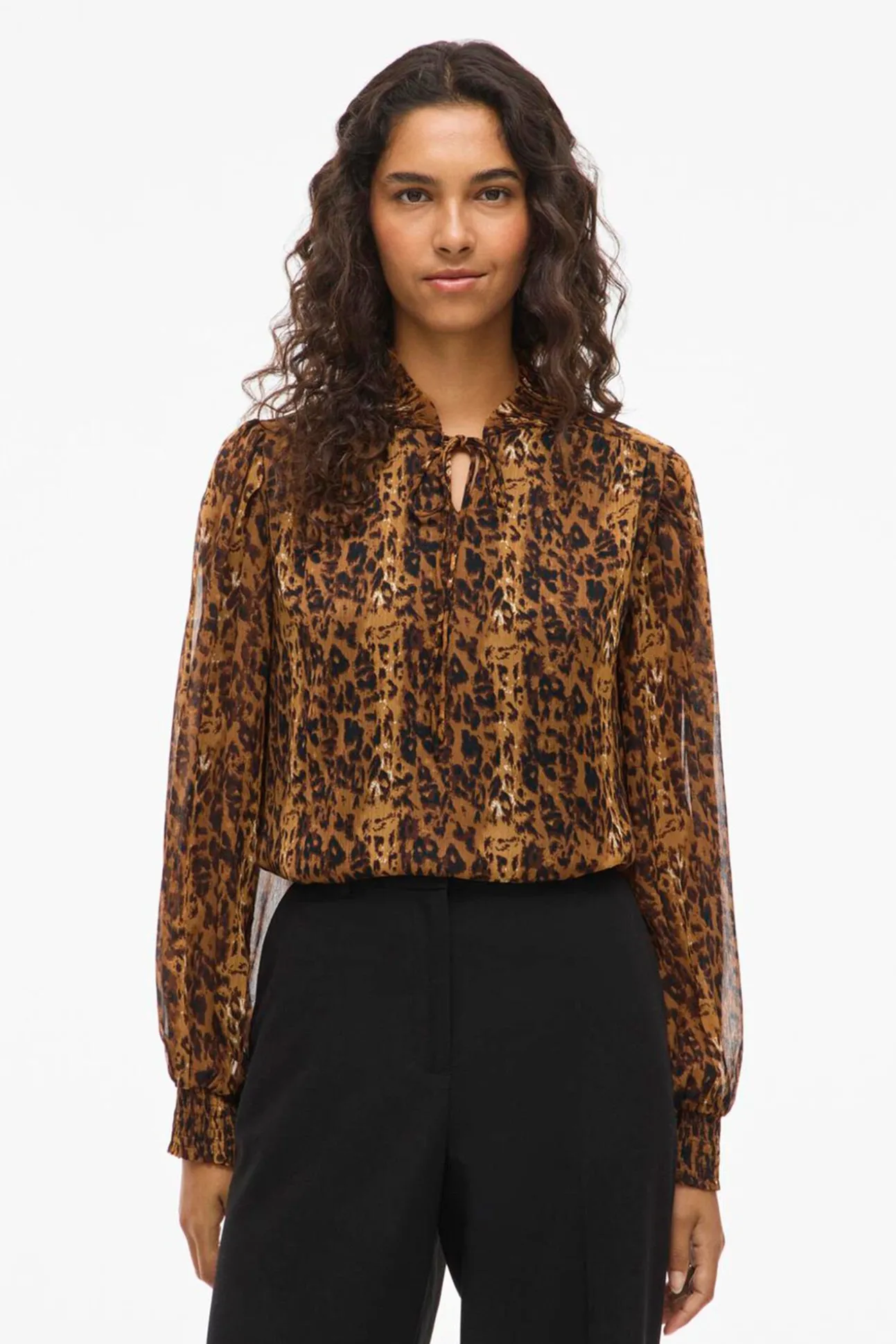 Blusa de gasa estampada