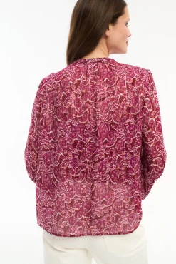 Blusa de manga larga estampada con lúrex