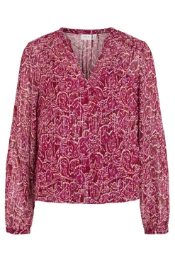 Blusa de manga larga estampada con lúrex