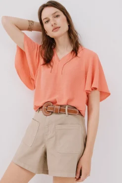 Blusa encaje volantes