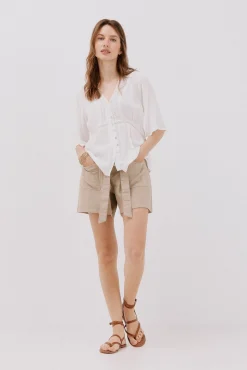 Blusa encaje volantes