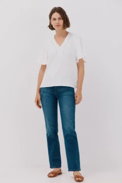 Blusa encaje volantes