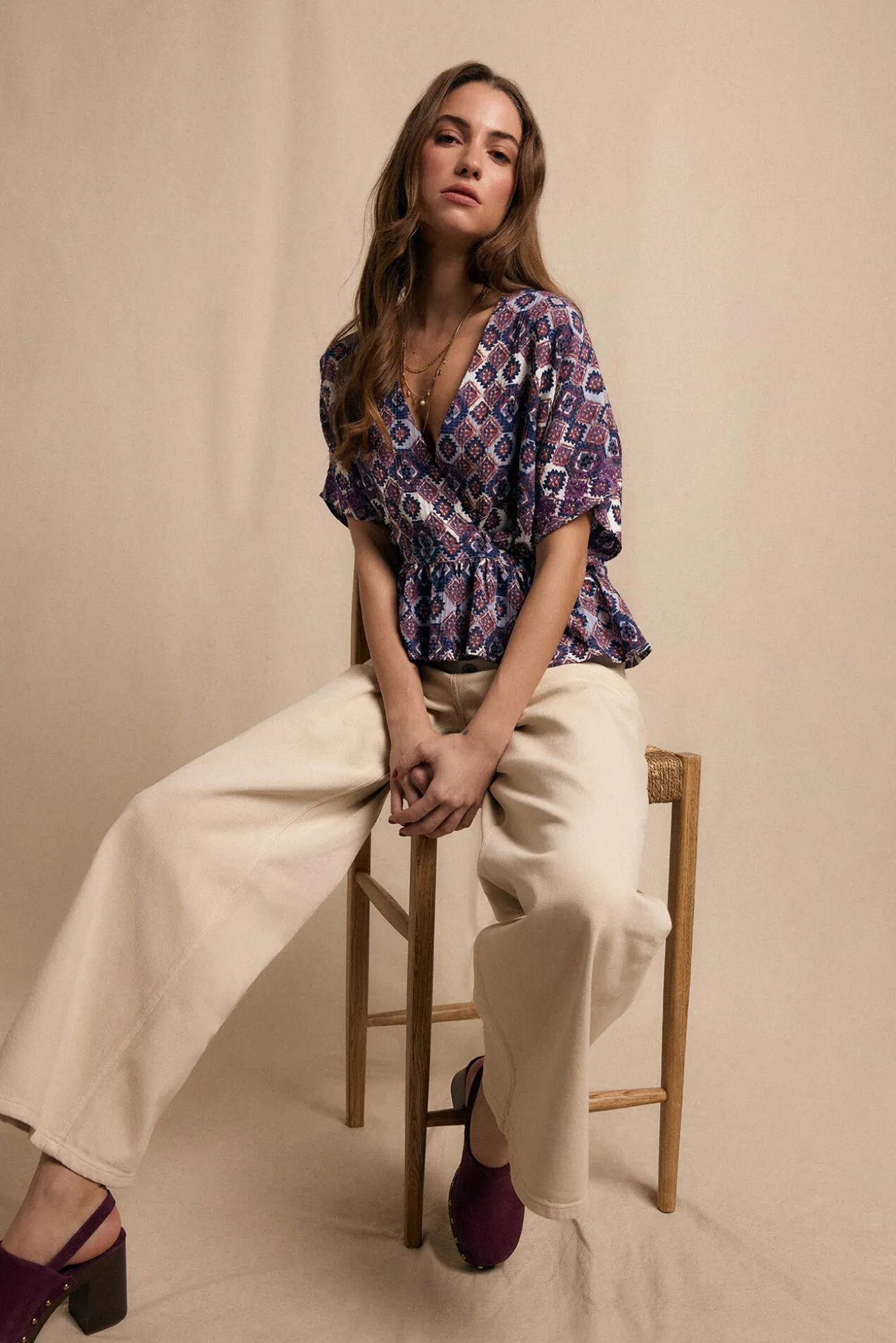 Blusa estampada bordado