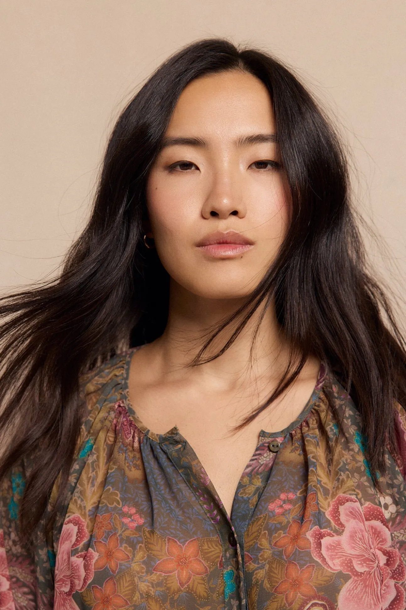 Blusa estampada fluida