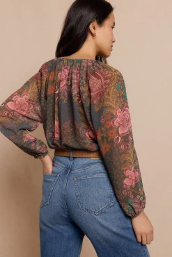 Blusa estampada fluida